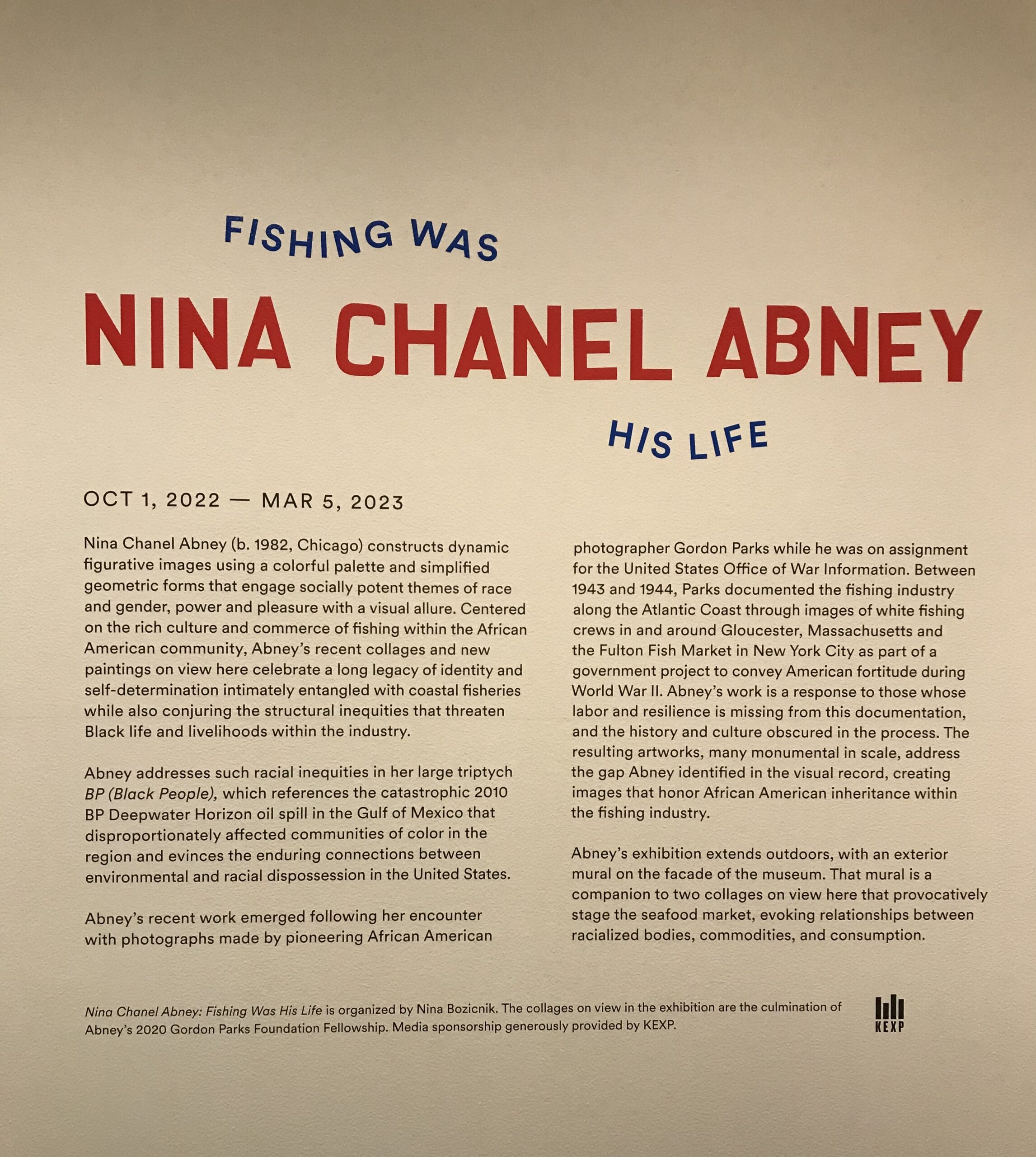 Nina Chanel Abney “Fishing was his life” art exhibition at the Henry Art Gallery, Seattle